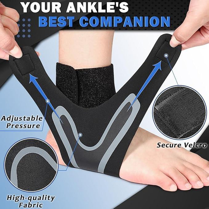 Ollas Ankle Support Brace – Ultimate Protection Against Sprains & Injuries for Men and Women – Breathable Compression Cuff with Adjustable Straps for All Sports